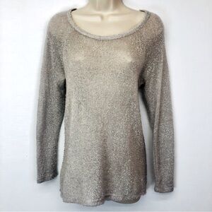 Bar III Gray Mixed Media Sweater Top